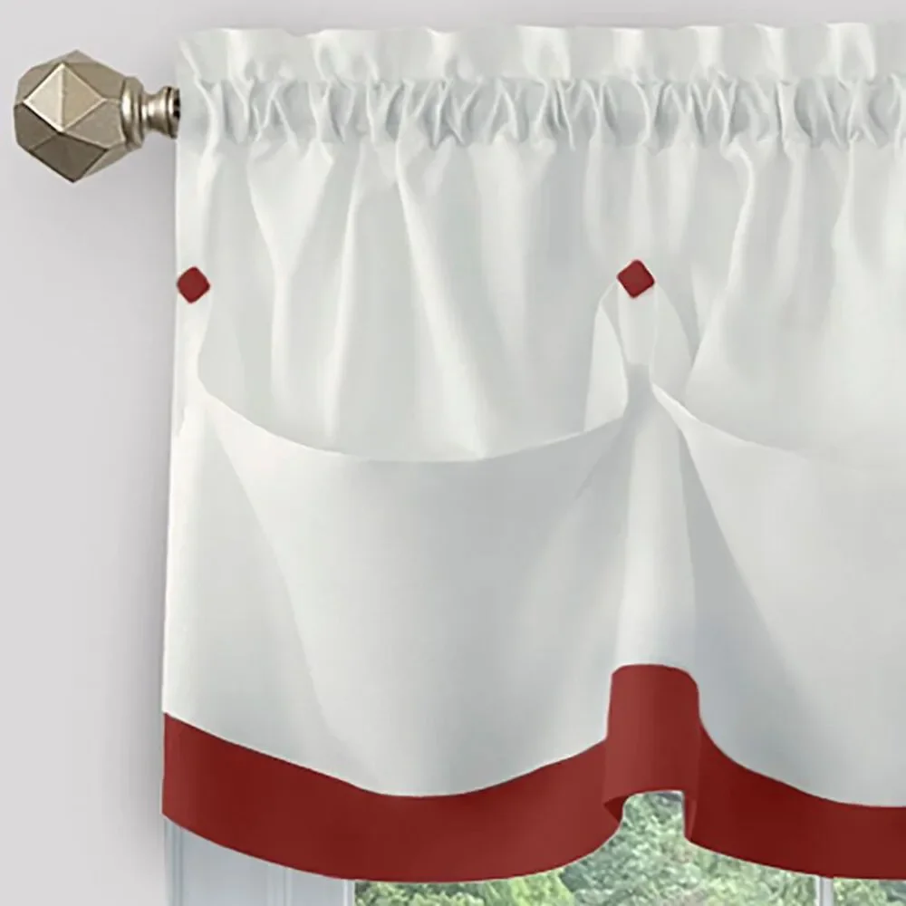 Achim Home Furnishing Window Curtains, Lana Tuck Valance, 58